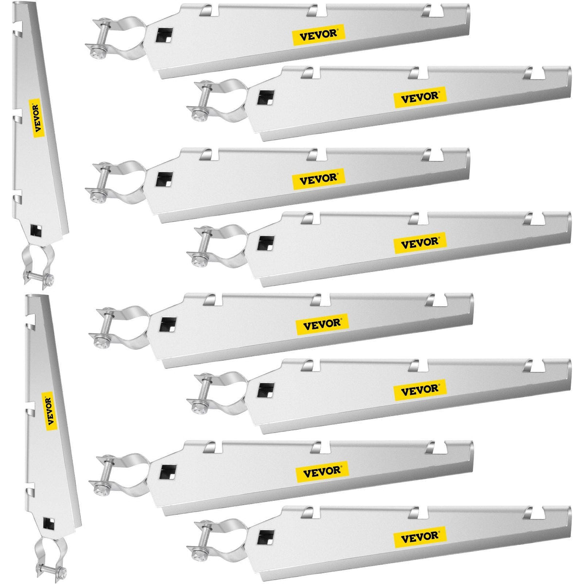 Barbed Wire Arm Set of 10 Extend Arm Barbed Wire for 1-3/8" Top Rail Chain-Link Barbwire Arm Hot-Dip Galvanized Steel Cornered Barbwire Arm 45-Degree for Chain Link Fence Grapevine Trellises