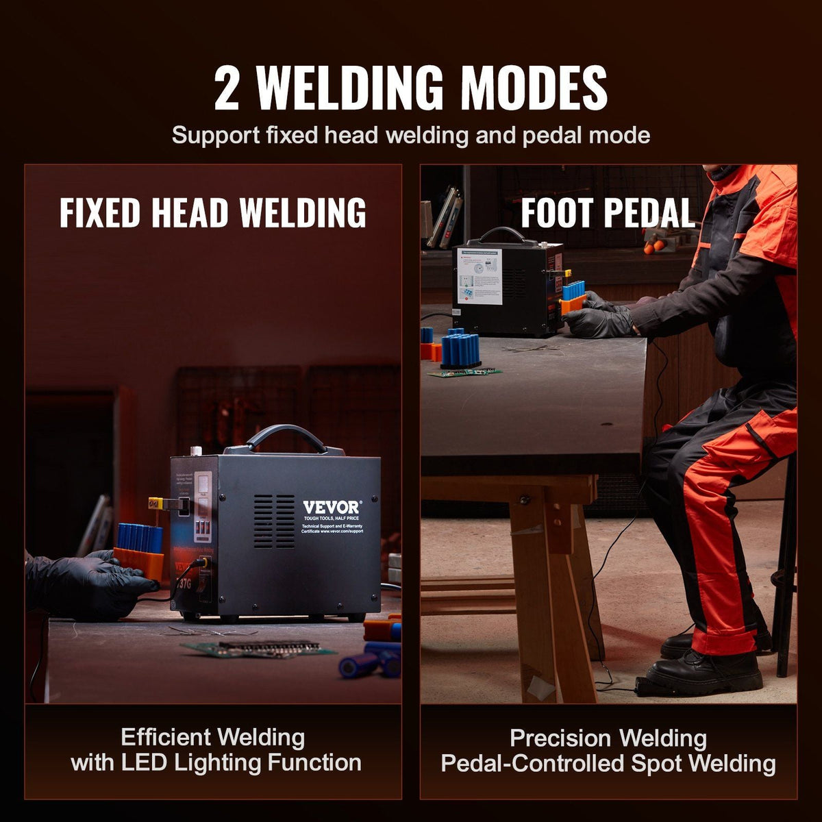 Battery Spot Welder, 737G Pulse Spot Welder, Portable High-Power Battery Welding Machine Soldering Station with 2 Welding Modes and LED Lighting for 0.12mm Pure Nickel, 18650 14500 Battery Pack