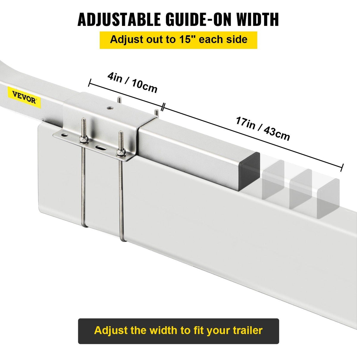Boat Trailer Guide-on, 40", 2PCS Steel Trailer Post Guide on, with LED-Lighted PVC Tube Covers, Mounting Hardware Included, for Ski Boat, Fishing Boat or Sailboat Trailer
