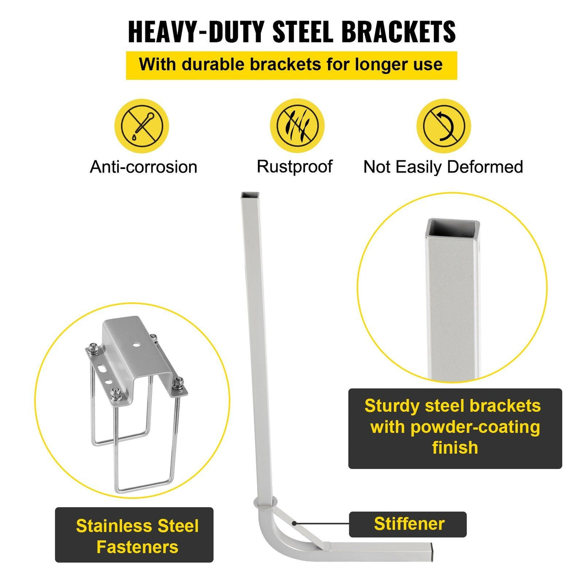 Boat Trailer Guide-on, 48", 2PCS Rustproof Steel Trailer Post Guide ons, with White PVC Tube Covers, Complete Mounting Accessories Included, for Ski Boat, Fishing Boat or Sailboat Trailer