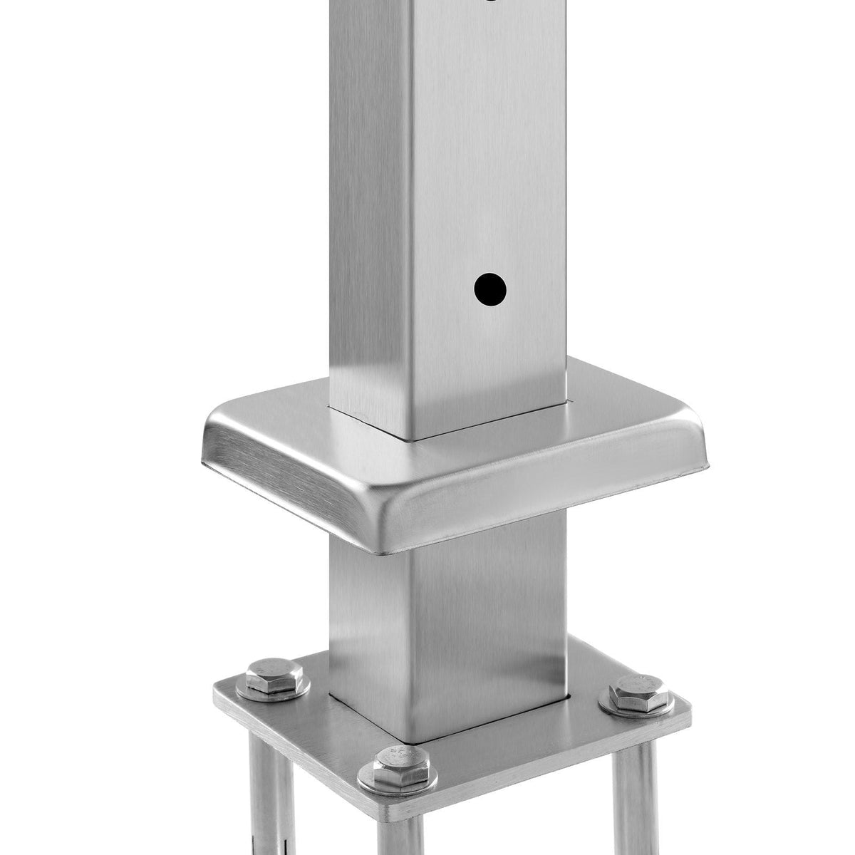 Cable Railing Post Level Deck Stair Post 36 x 0.98 x 1.97" Cable Handrail Post Stainless Steel Wire Drawing Deck Railing Pre-Drilled Pickets with Mounting Bracket Stair Railing Kit Silver