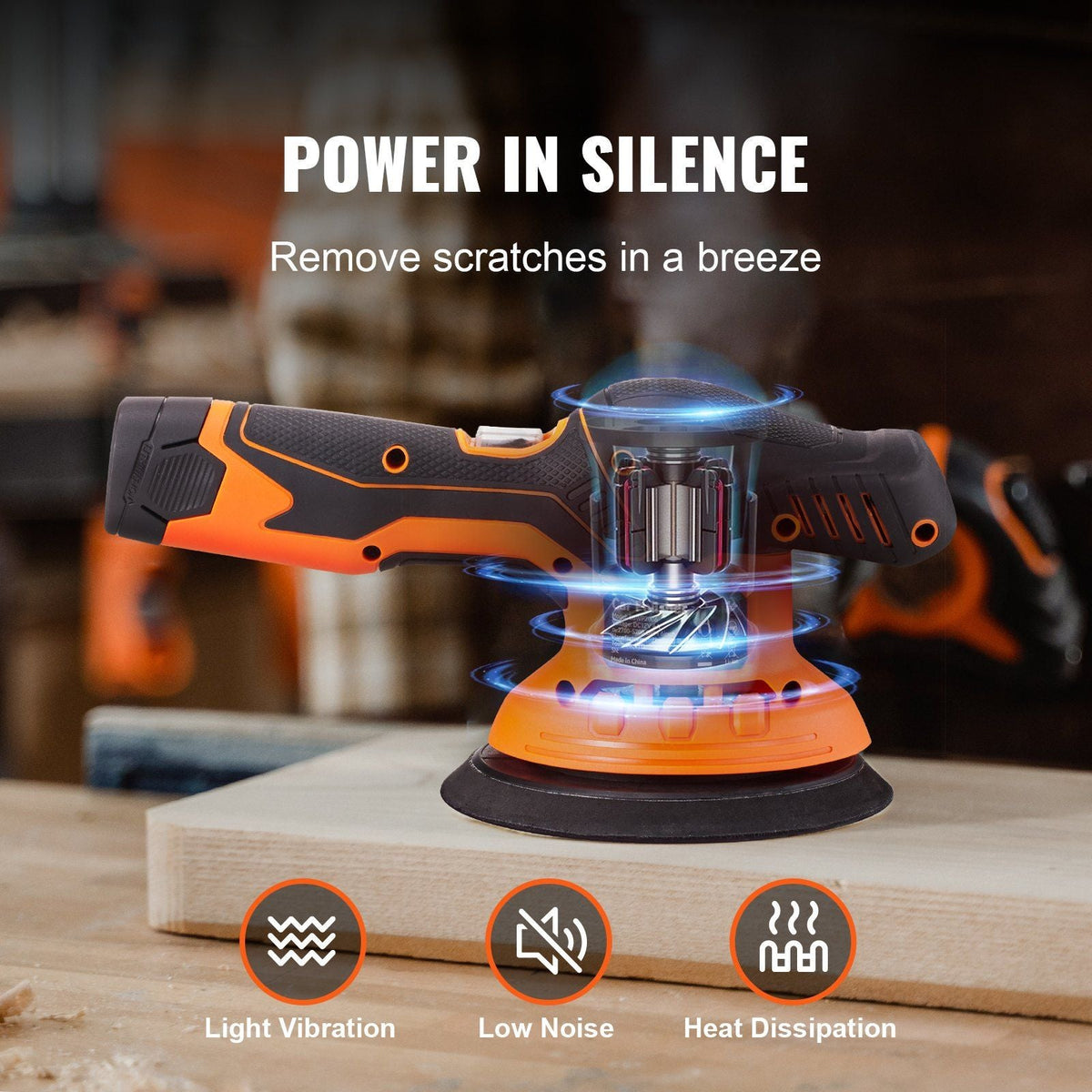 Car Polisher Buffer Cordless Dual Action Polishing Machine 6" 1PC Battery