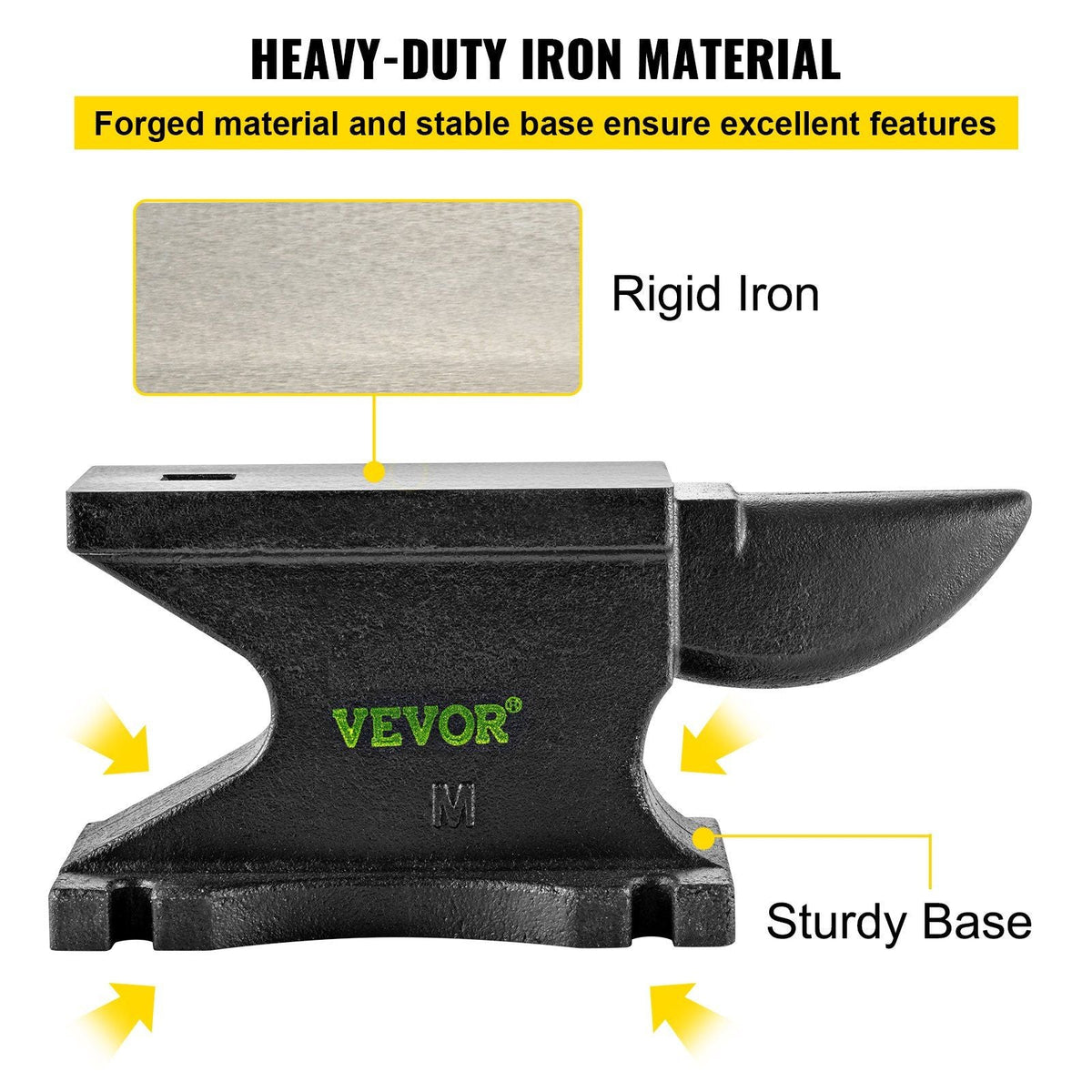 Cast Iron Anvil, 55 Lbs(25kg) Single Horn Anvil with 8.6 x 4.1 inch Countertop and Stable Base, High Hardness Rugged Round Horn Anvil Blacksmith, for Bending, Shaping, Twisting