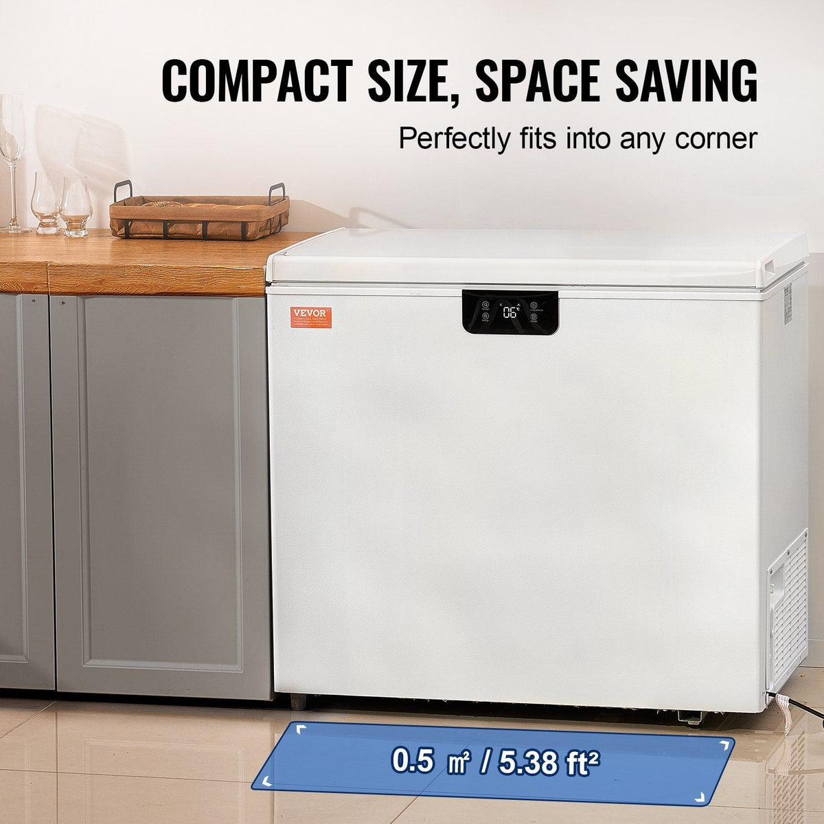 Chest Freezer, 10 Cu.ft / 283 L Compact Deep Freezer, Free Standing Top Open Door Compact Freezers with 2 Removable Baskets & Adjustable Thermostat, Energy Saving & Low Noise, White