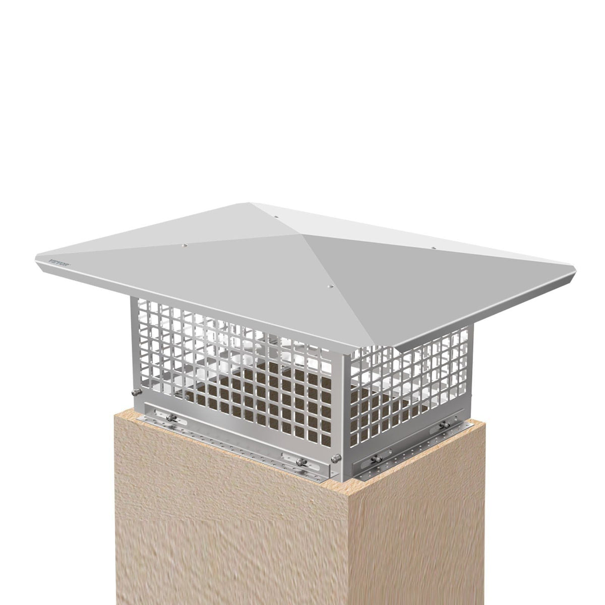 Chimney Cap, 13" x 17" Flue Caps, 304 Stainless Steel Fireplace Chimney Cover, Adjustable Metal Spark Arrestor with Bolts Screws, Mesh Chimney Flue Cover for Outside Existing Clay Flue Tile