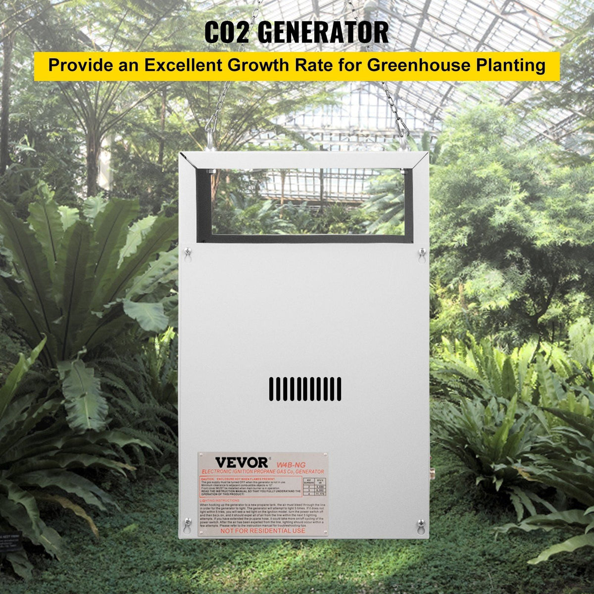 CO2 Burner, 4 Brass Burner CO2 Generator for Plant, Natural Gas NG Carbon Dioxide Generator Burner, 12540 BTU/Hr, Built-In Electronic Ignition, for Greenhouse Green Tent Hydroponic Grow Room