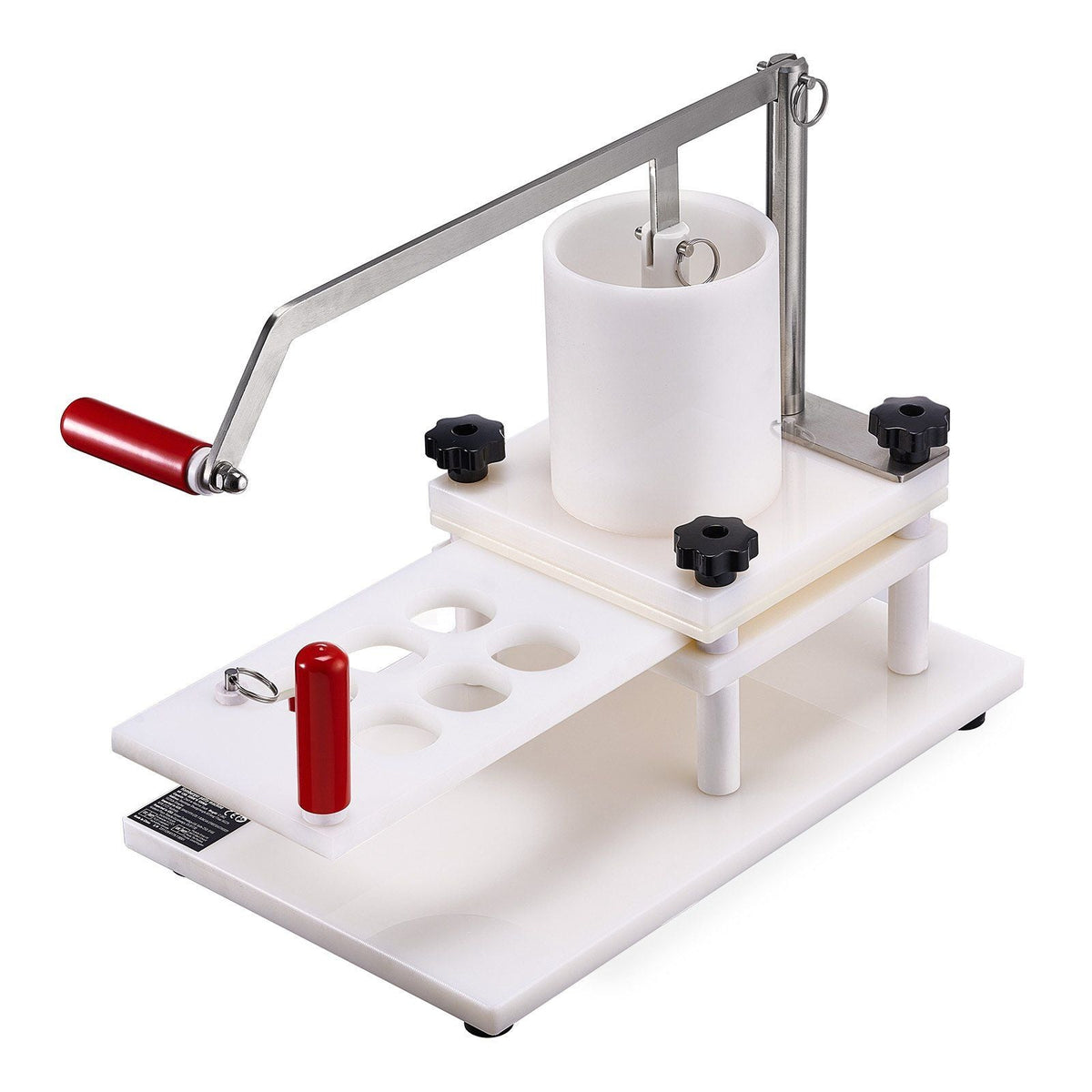 Commercial Burger Patty Maker, 3 Convertible Mold(2/4/5-inch) Manual Beef Patty Maker, 1.5KG Large-Capacity Hopper Hamburger Press Machine, PE Meat Forming Processor with Handle & Patty Paper