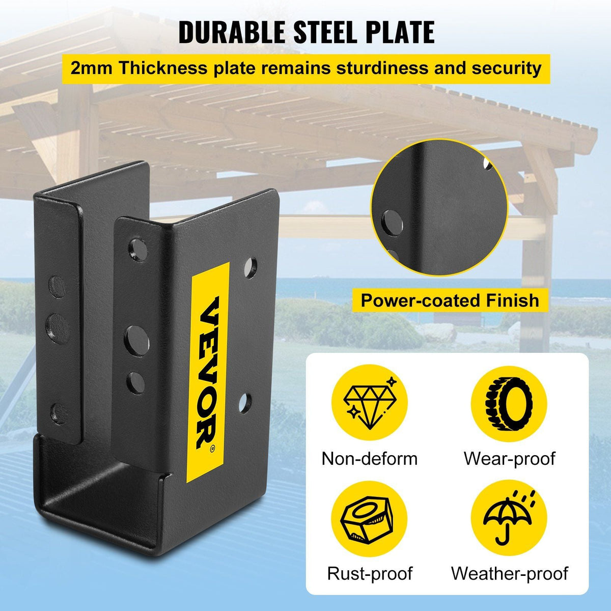 Concealed Joist Hanger, 2"x4" Outdoor Accent Concealed-Flange, Pack of 12 Concealed Joist Bracket, Q235 Steel Plate Powder-Coated Concealed Face Mount Joist Hanger for 2"x4" Beam Swing, 3.7"