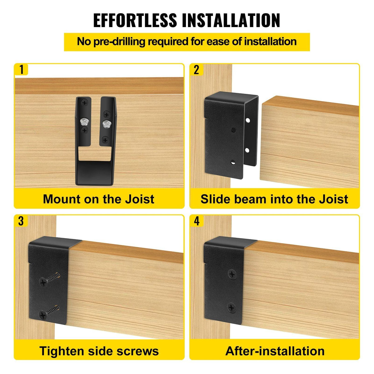 Concealed Joist Hanger, 2"x4" Outdoor Accent Concealed-Flange, Pack of 12 Concealed Joist Bracket, Q235 Steel Plate Powder-Coated Concealed Face Mount Joist Hanger for 2"x4" Beam Swing, 3.7"