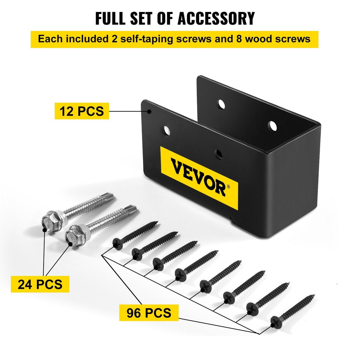 Concealed Joist Hanger, 2"x4" Outdoor Accent Concealed-Flange, Pack of 12 Concealed Joist Bracket, Q235 Steel Plate Powder-Coated Concealed Face Mount Joist Hanger for 2"x4" Beam Swing, 3.7"
