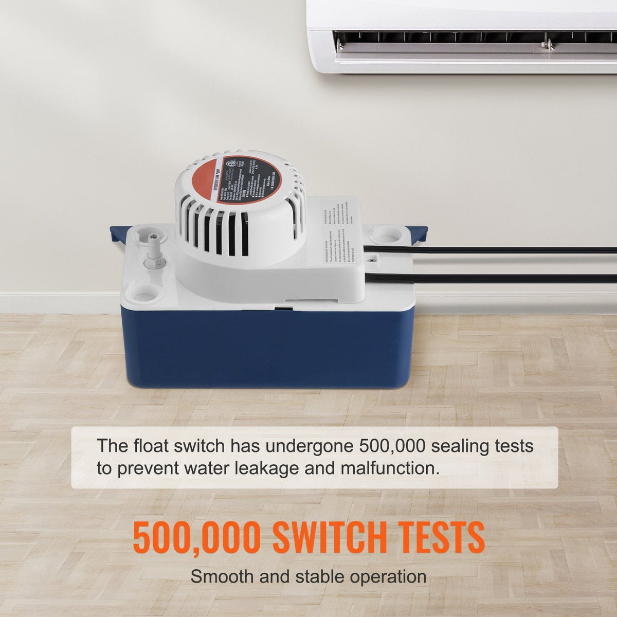 Condensate Removal Pump, 1/50 HP, 65 GPH, 15 ft Lift, 115V Automatic AC Condensation Pump with Safety Switch & 20' Tubing for Air Conditioner, Dehumidifier, HVAC, Furnace, Ice Maker Water Drain