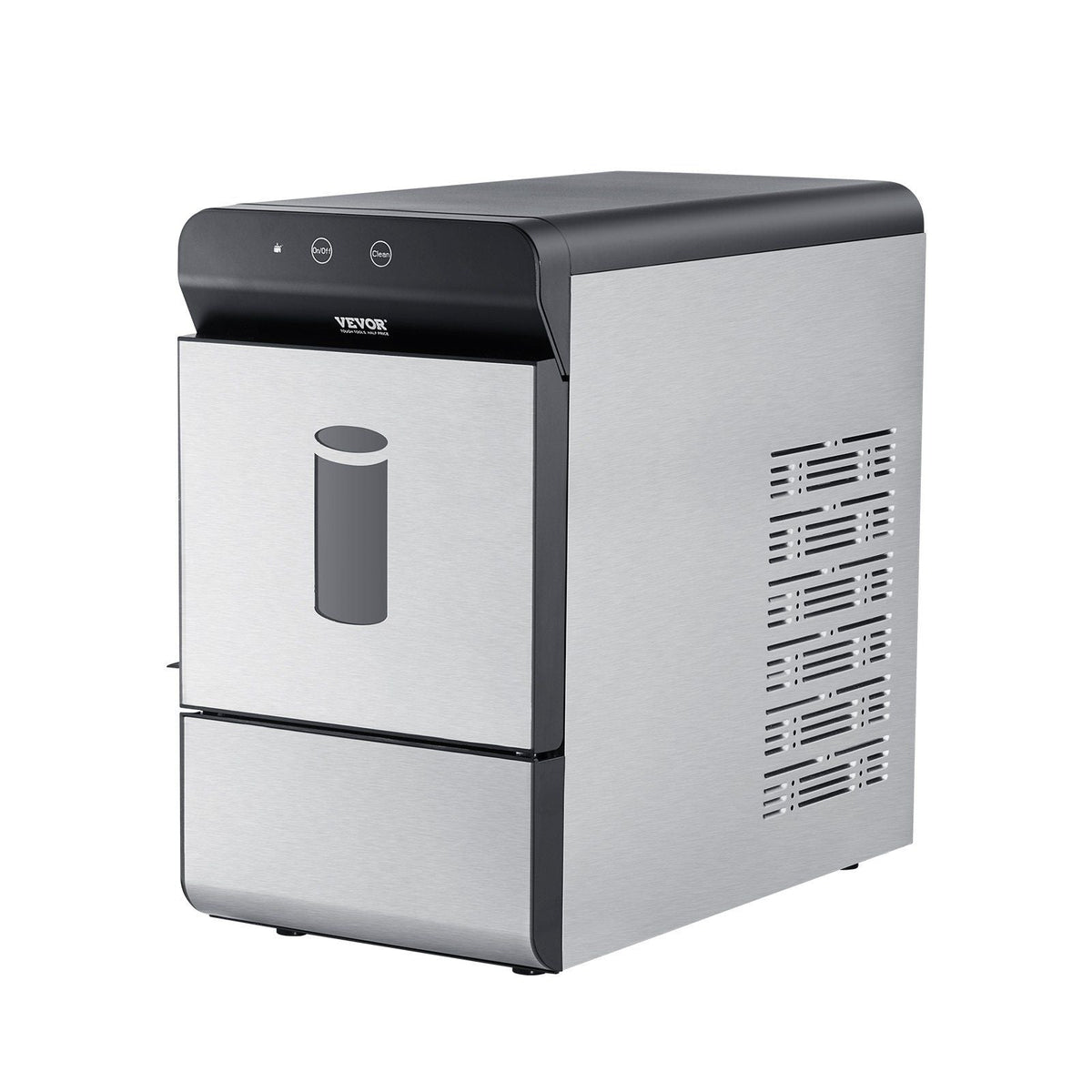 Countertop Ice Maker, 37lbs in 24Hrs, Auto Self-Cleaning Portable Ice Maker with Ice Scoop, Basket and Drainpipe, 2 Ways Water Refill Stainless Steel Ice Machine for Home Kitchen Office Party
