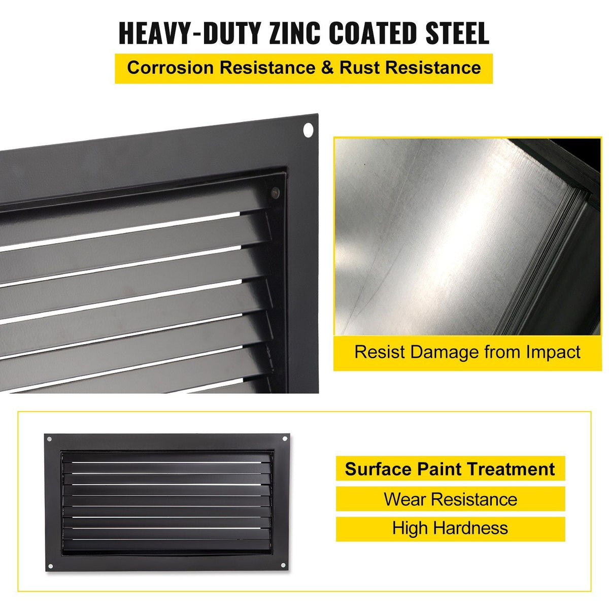 Crawl Space Flood Vent, 12" Height x 20" Width Foundation Flood Vent, to Reduce Foundation Damage and Flood Risk, Black, Wall Mounted Flood Vent,for Crawl Spaces,Garages & Full Height Enclosures