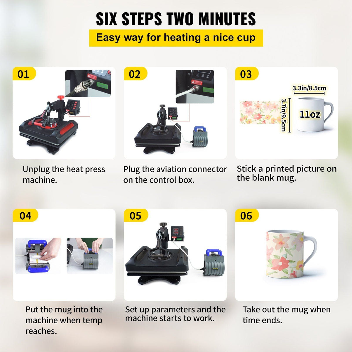 Cup Heat Press Attachment, 11oz Mug Heating Transfer Element for Heat Press Machine Transfer Sublimation, 110V Silica Gel Pad Wrap for Mugs Coffee Glass Skinny Straight Cups DIY Printing