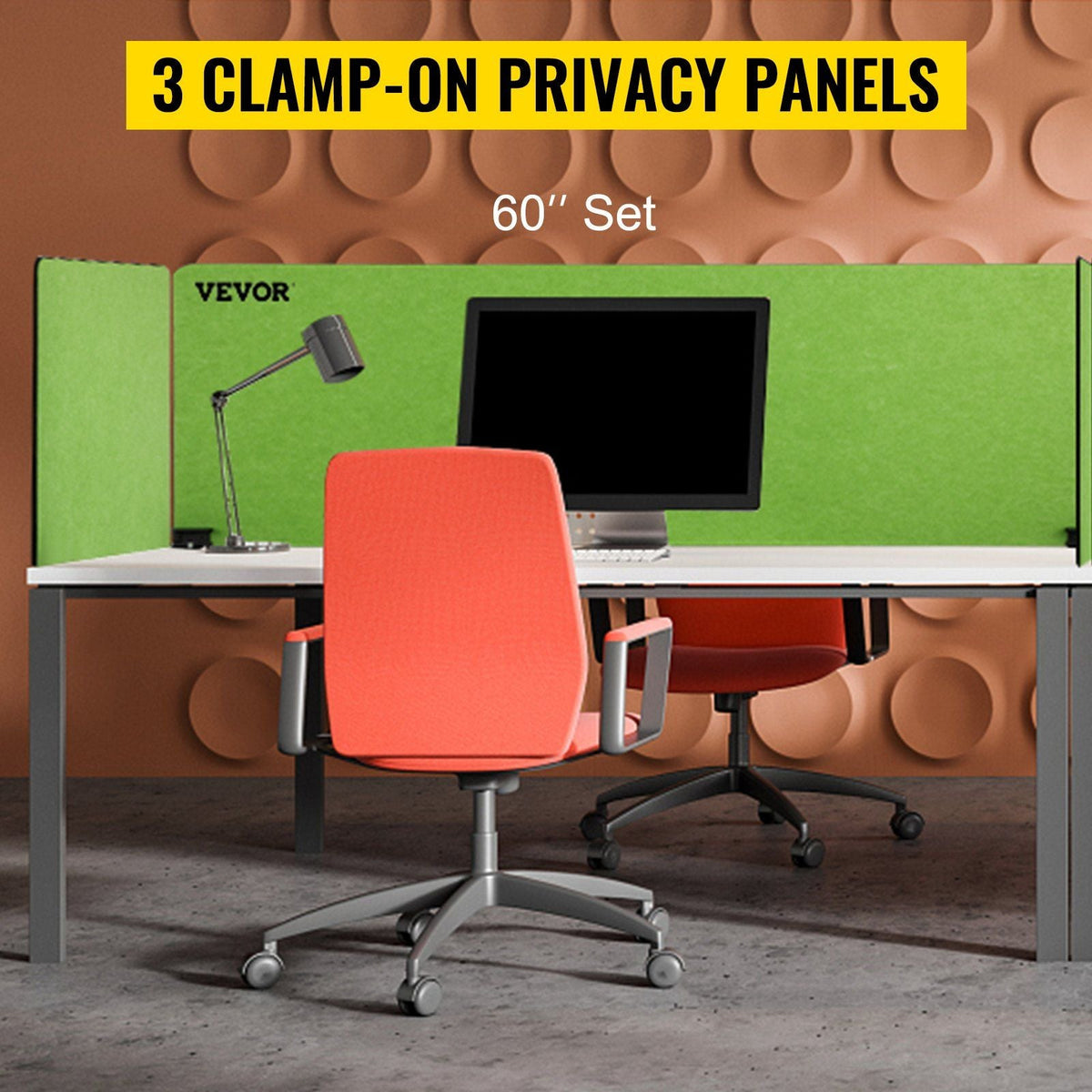 Desk Divider 60''X 24''(1) 24''X 24''(2) Desk Privacy Panel Flexible Mounted Desk Panels Reduce Noise and Visual Distractions for Office Classroom Studying Room (Green)