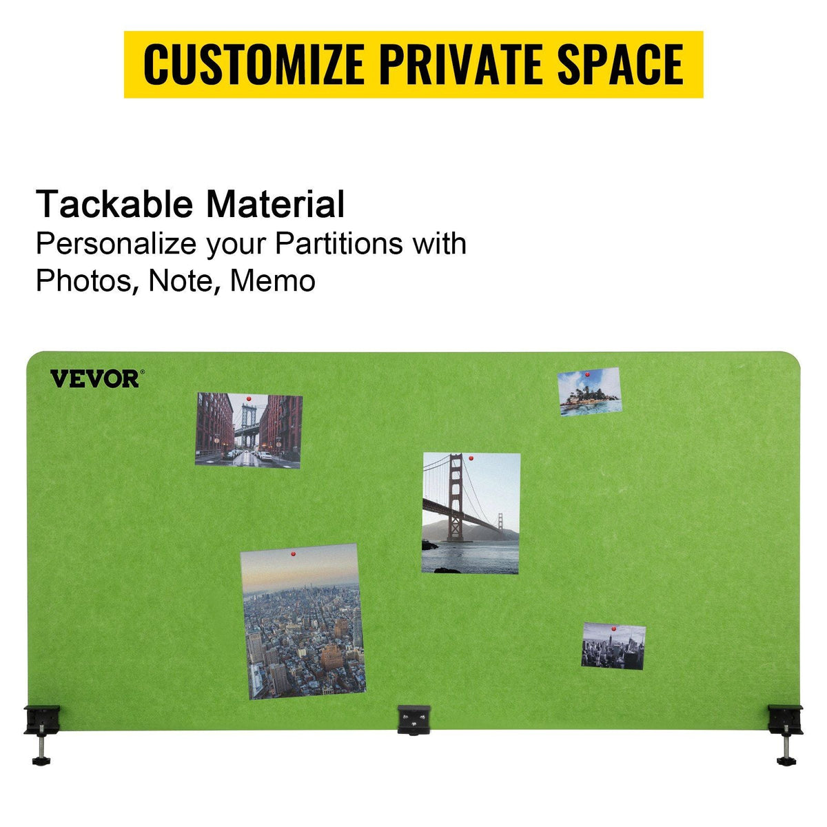 Desk Divider 60''X 24''(1) 24''X 24''(2) Desk Privacy Panel Flexible Mounted Desk Panels Reduce Noise and Visual Distractions for Office Classroom Studying Room (Green)