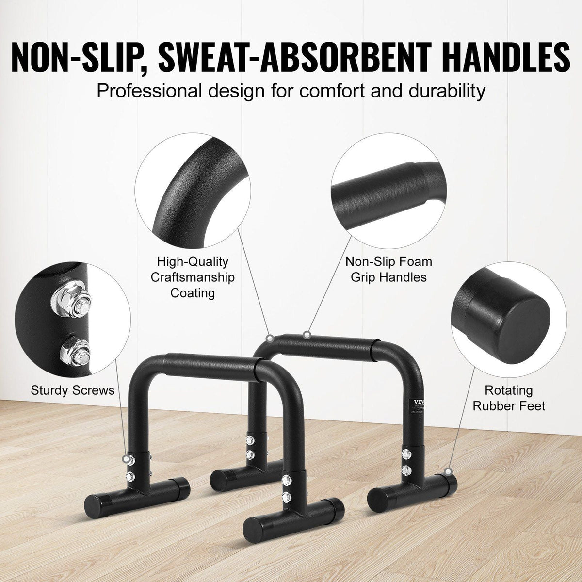 Dip Bars, 500 lbs Weight Capacity, Heave Duty Dip Stand Station, Fitness Workout Dip Bar Station Stabilizer Parallette Push Up Stand, Parallel Bars for Strength Training Home Gym Office Outdoor