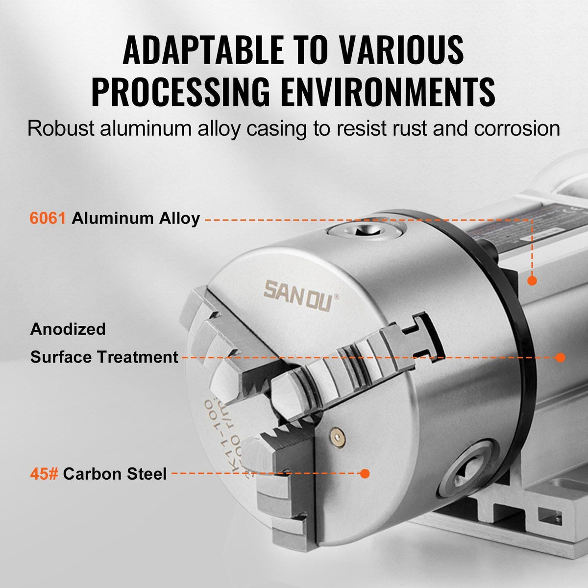 Dividing Head, K11-100mm 3-Jaw Chuck, CNC Router Milling Machine Rotational Axis 4th Axis A Axis Indexing Head, 2.6"/65 mm Center Height MT2 Tailstock 6:1 Gear Ratio, Universal for Engraving