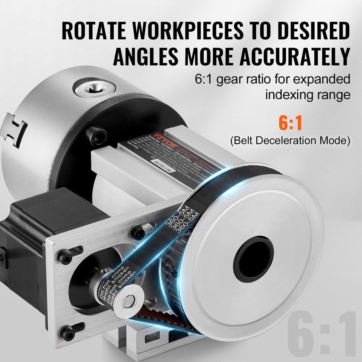 Dividing Head, K11-100mm 3-Jaw Chuck, CNC Router Milling Machine Rotational Axis 4th Axis A Axis Indexing Head, 2.6"/65 mm Center Height MT2 Tailstock 6:1 Gear Ratio, Universal for Engraving