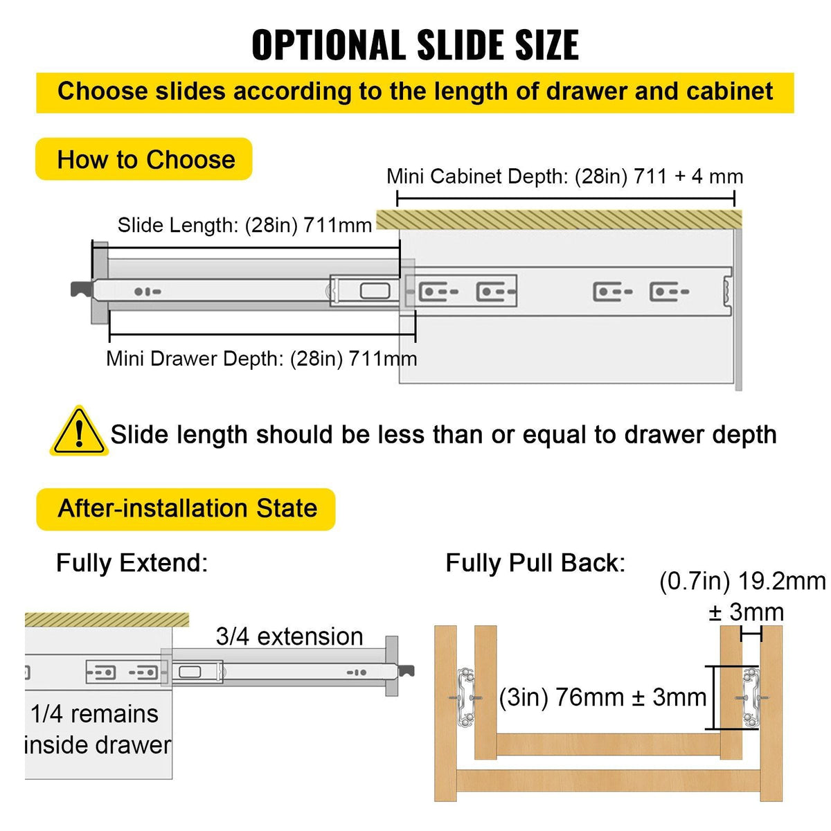 Drawer Slides with Lock, 1 Pair 28 inch, Heavy-Duty Industrial Steel up to 500 lbs Capacity, 3-Fold Full Extension, Ball Bearing Lock-in & Lock-Out, Side Mount