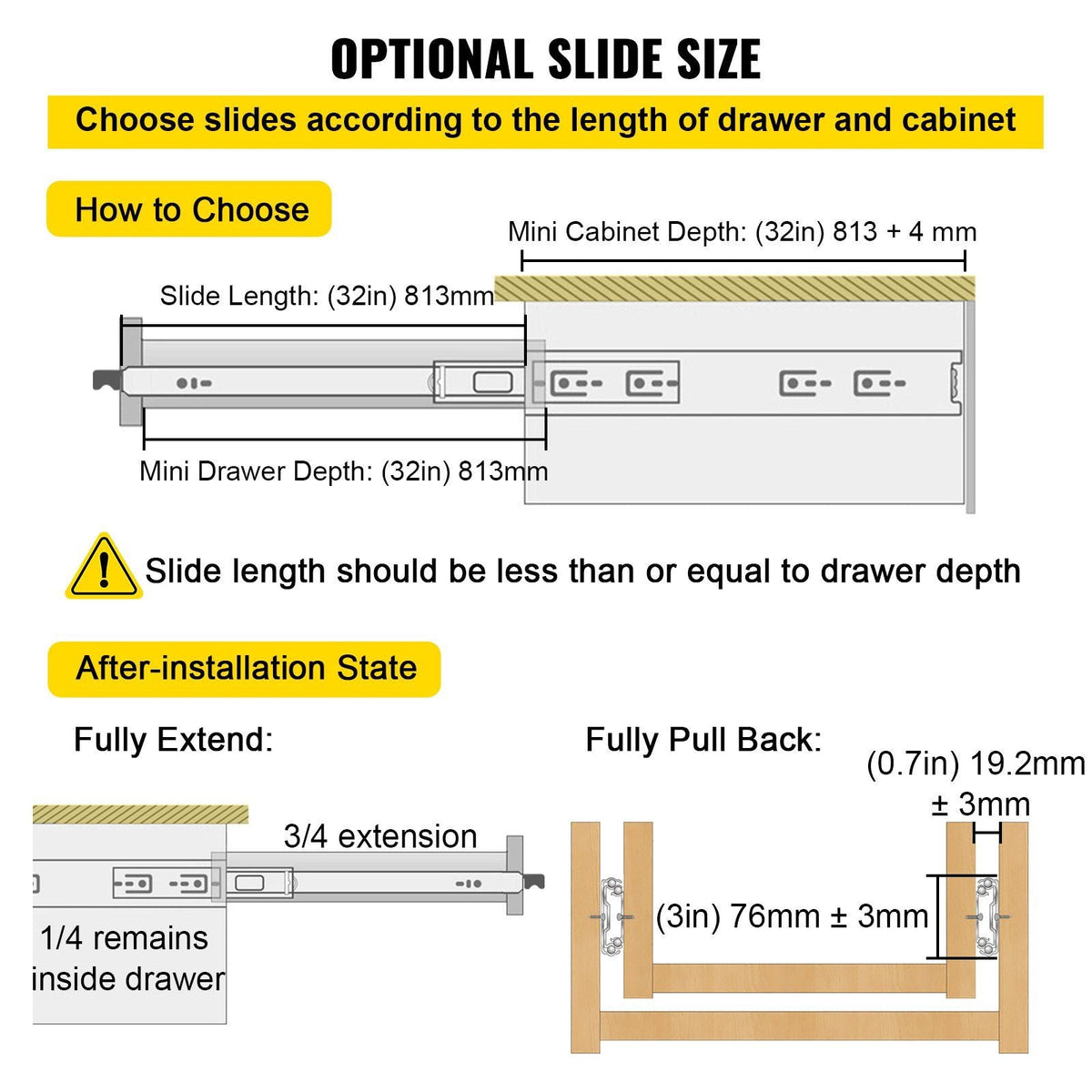 Drawer Slides with Lock, 1 Pair 32 inch, Heavy-Duty Industrial Steel up to 500 lbs Capacity, 3-Fold Full Extension, Ball Bearing Lock-in & Lock-Out, Side Mount