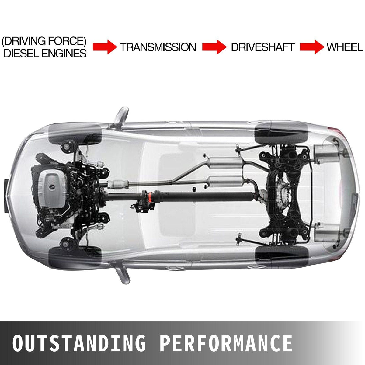 Drive Shaft Assembly for Cayenne VW 2003-2010 Propeller Shaft Rust Protected Rear Driveshaft