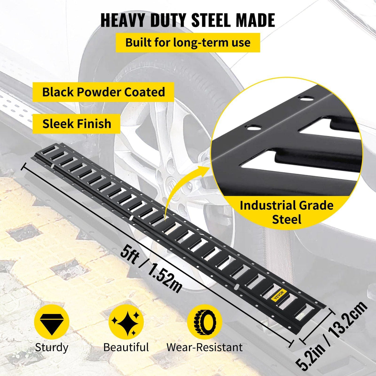 E-Track Tie-Down Rail, 4PCS 5-FT Steel Rails w/Standard 1"x2.5" Slots, Compatible with O and D Rings & Tie-Offs and Ratchet Straps & Hooked Chains, for Cargo and Heavy Equipment Securing