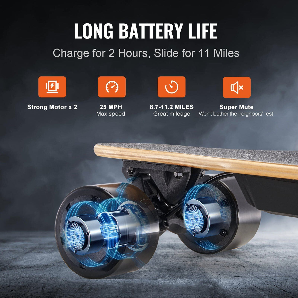 Electric Longboard Skateboard with Control 11.2 Mile Range for Adults Kids