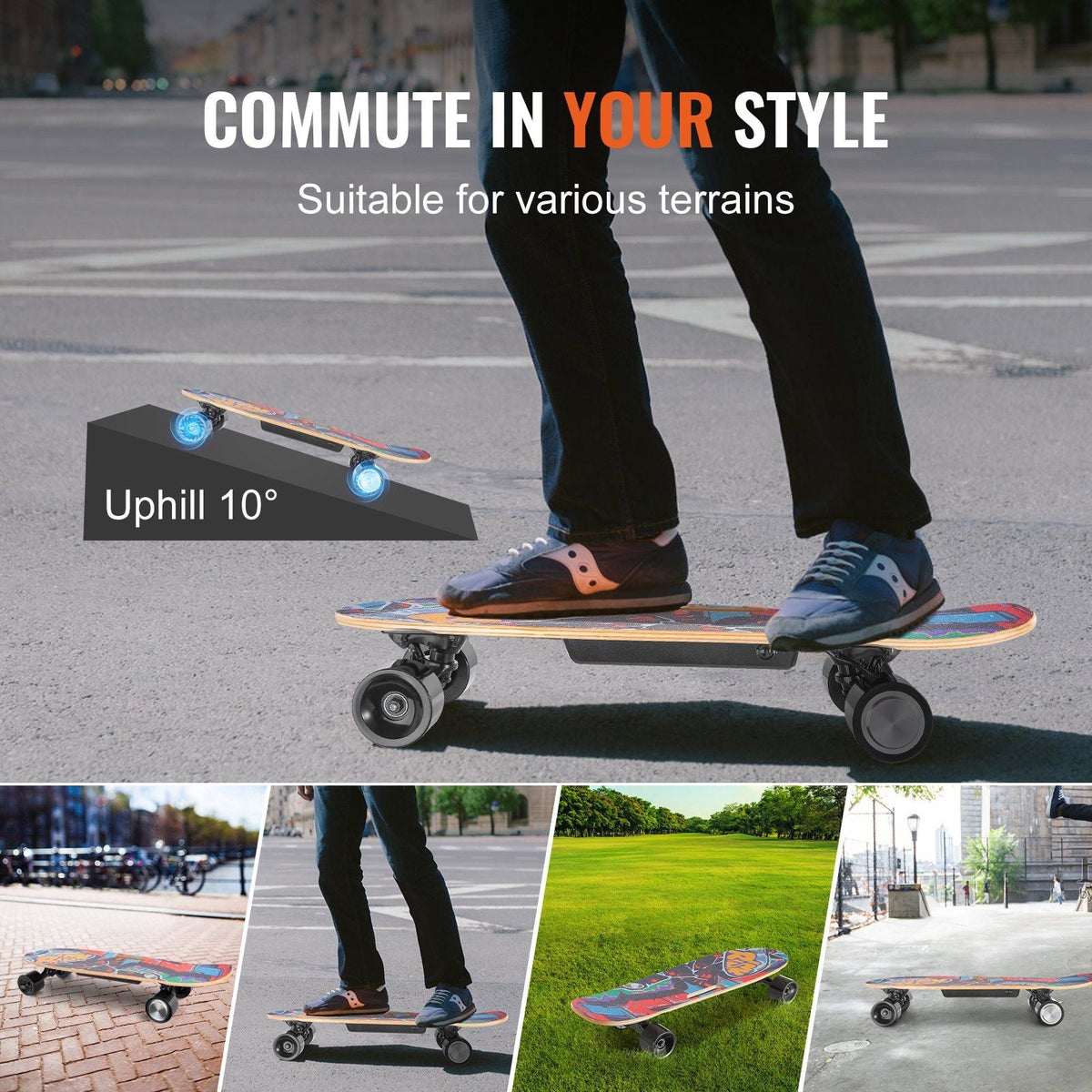 Electric Longboard Skateboard with Control 5 Miles Range for Adults Kids