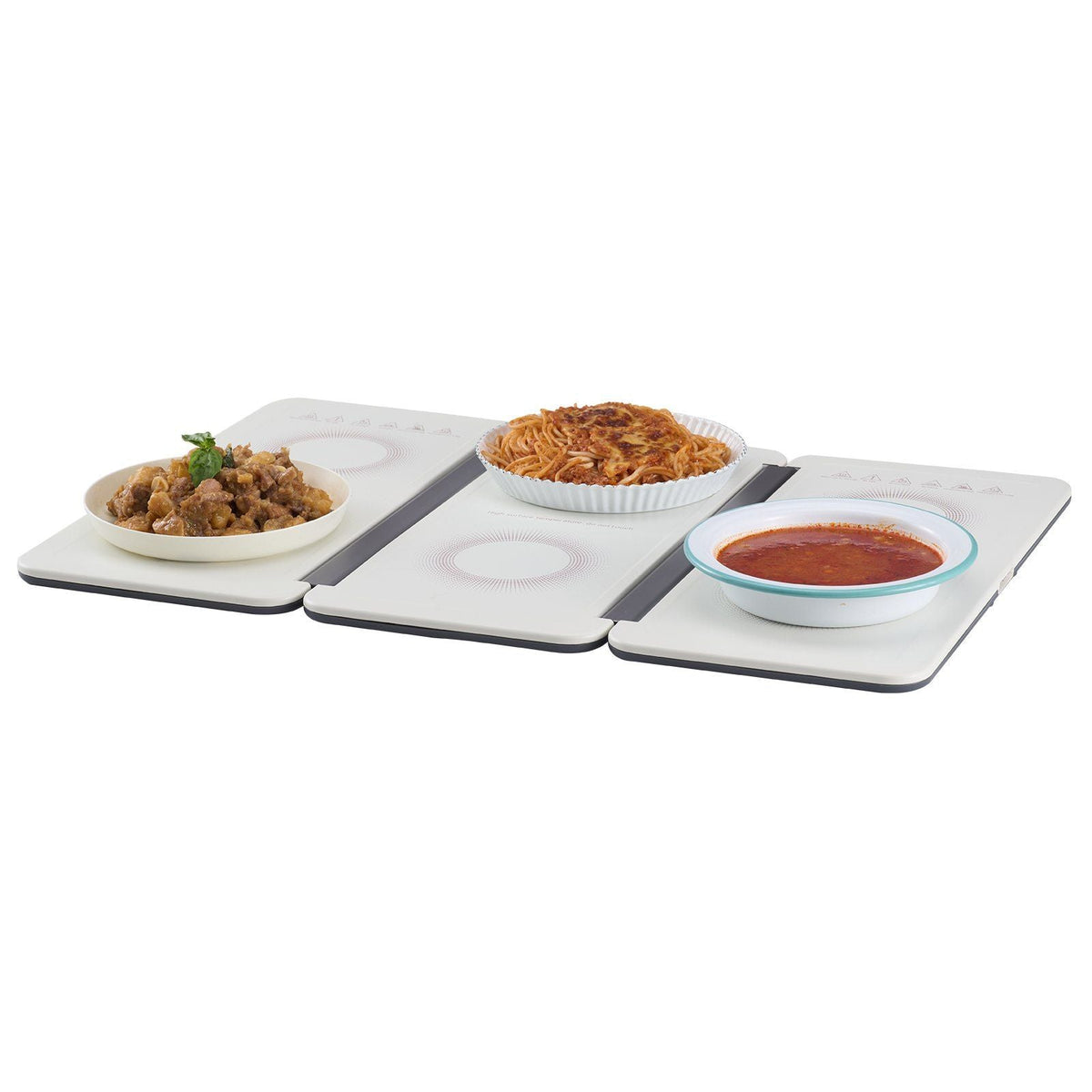 Electric Warming Tray, 18.9" x 10.2" Portable Cold Rolled Sheet Heating Tray with Temperature Control (35-100°C), Perfect for Catering, House, Parties, Events, Entertaining and Holiday, White
