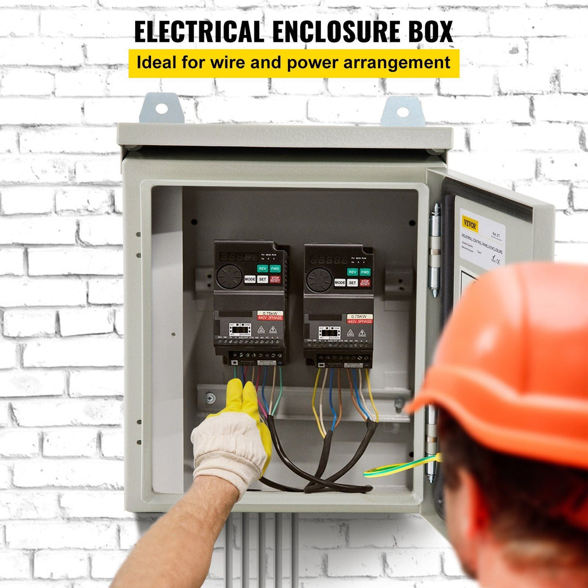 Electrical Enclosure, 12x12x6", Tested to UL Standards NEMA 4 Outdoor Enclosure, IP65 Waterproof & Dustproof Cold-Rolled Carbon Steel Hinged Junction Box for Outdoor Indoor Use, with Rain H