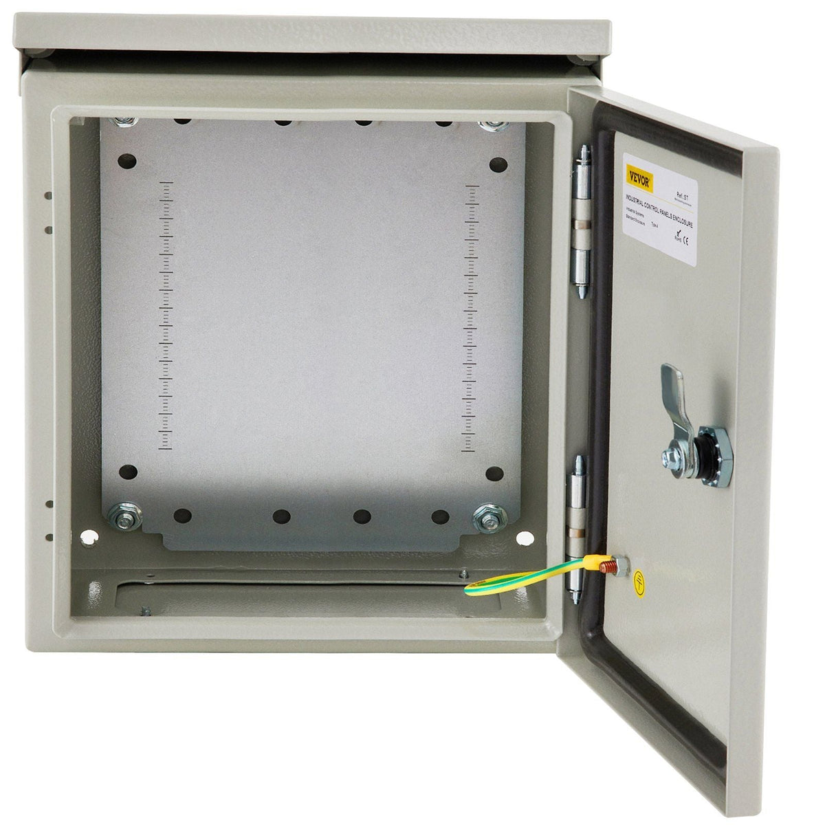 Electrical Enclosure, 16x16x6in, Tested to UL Standards NEMA 4 Outdoor Enclosure, IP65 Waterproof & Dustproof Cold-Rolled Carbon Steel Hinged Junction Box for Outdoor Indoor Use, with Rain Hood