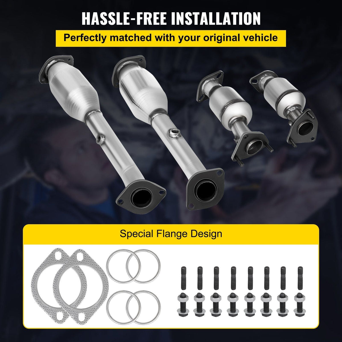 Exhaust Manifold 05-11 Nissan Frontier Exhaust Manifold Bolts Gasket Combination 4.0L OEM Quality High Flow Catalytic Converter for 2005-2011 Nissan Frontier/Xterra/Pathfinder(EPA Compliant)