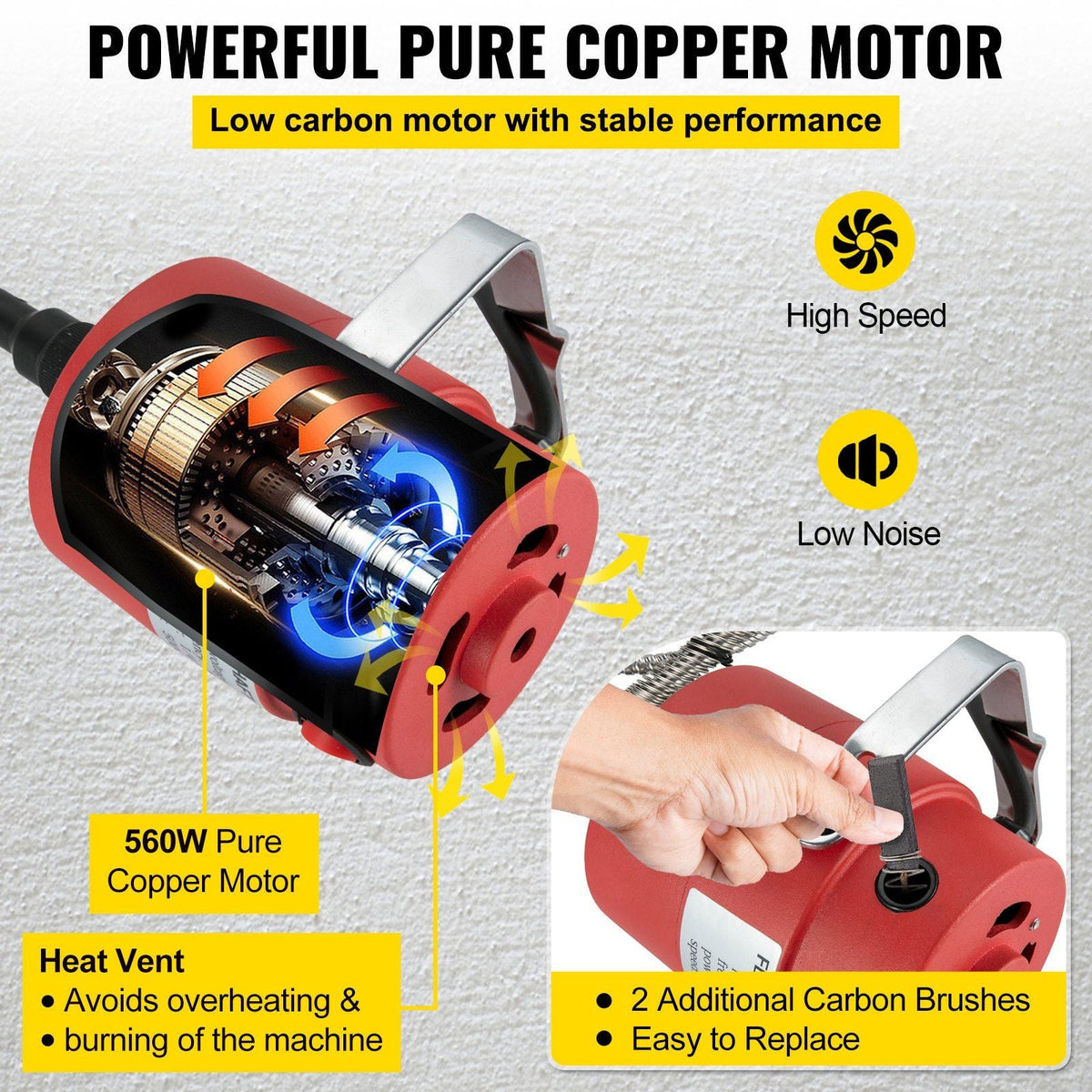 Flex Shaft Grinder 560W Rotary Tool with 1/4" 3-Jaw Chuck & Stepless Speed Foot Pedal Rotary Carver 500-25000RPM Hanging Grinding Machine 131PCS for Carving, Buffing,Drilling,Polishing