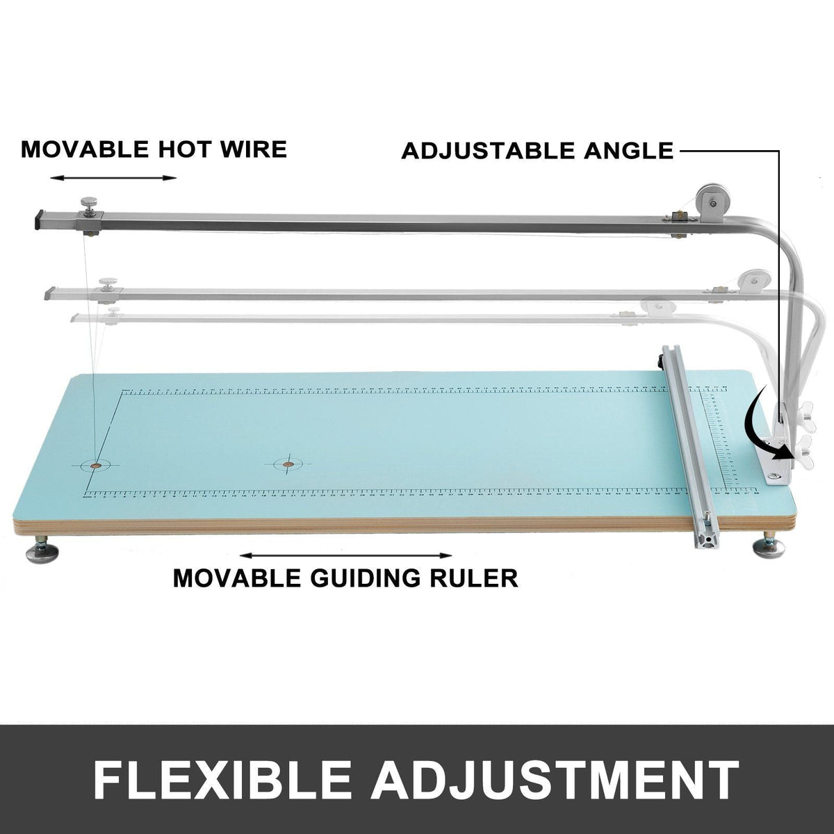 Foam Cutter Machine 30.7x13x9.8 Inch, Hot Wire Foam Cutter Machine 0.28mm Adjustable Angle, Foam Circle Cutter Max Cutting Height 10.2inch, for Foam Carving Modeling