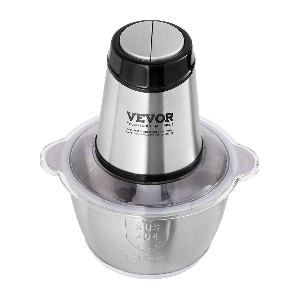 Food Processor, Electric Meat Grinder with 4-Wing Stainless Steel Blades, 400W Electric Food Chopper, 8 Cup Stainless Steel Bowl, 2 Speeds Food Grinder for Baby Food, Meat, Onion, Vegetables