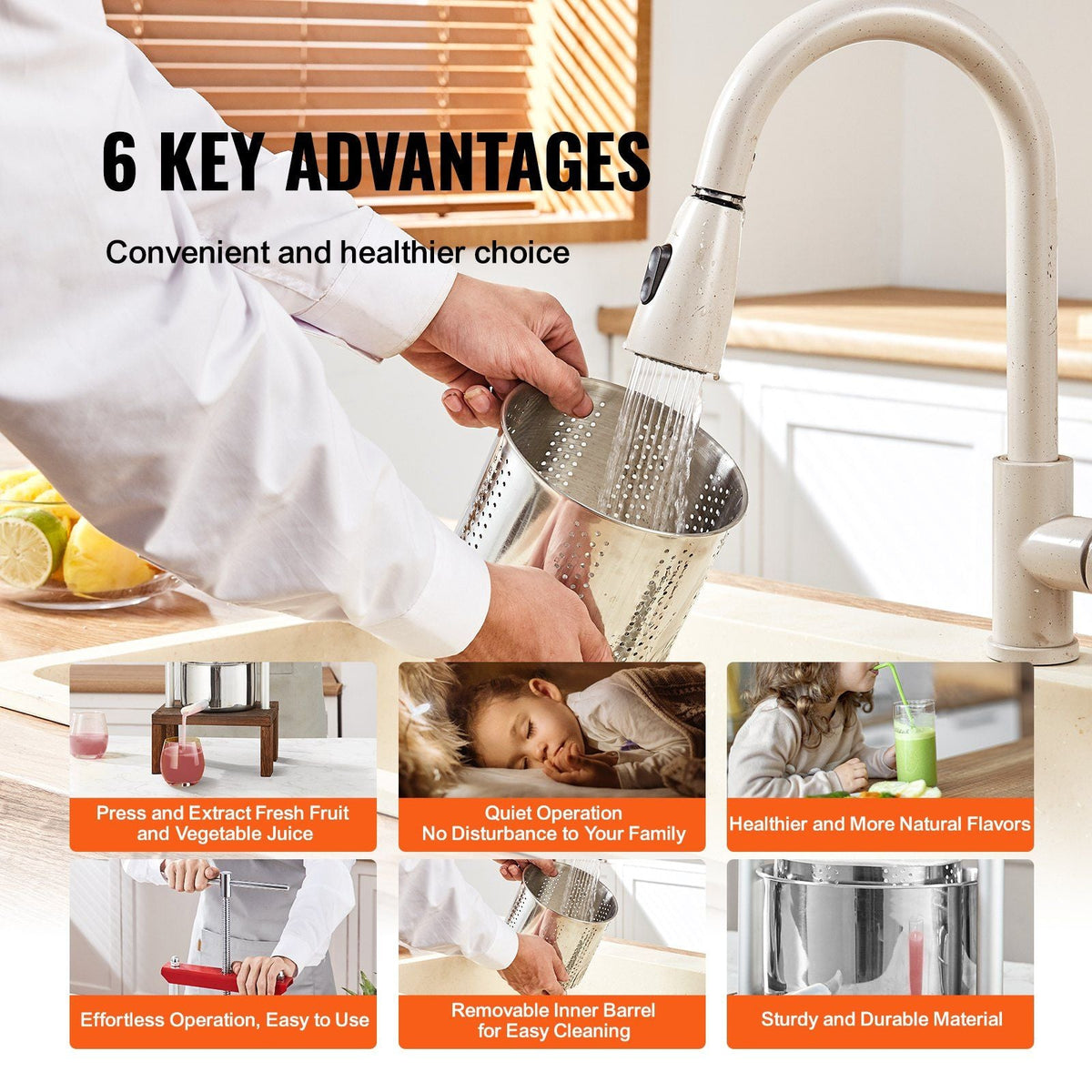 Fruit Wine Press, 0.53 Gallon/2L, 2 Stainless Steel Barrels, Manual Juice Maker, Cider Apple Grape Tincture Vegetables Honey Olive Oil Making Press with T-Handle & Stable Base for Kitchen, Home
