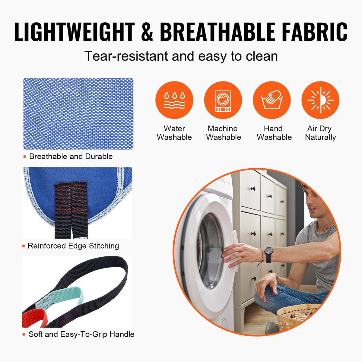Full Body Patient Lift Sling with Commode Opening Medical Aid Sling L-Size,147 x 105cm, 600LBS