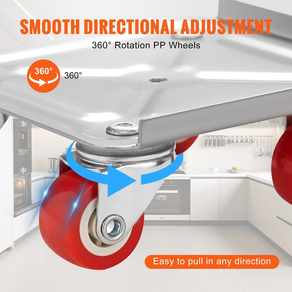 Furniture Dolly, Furniture Moving Dollies with 360° PP Swivel Wheels & Carbon Steel Panel, 250 Lbs Capacity Furniture Lift Mover Tool Set for Moving Heavy Furniture Refrigerator Sofa