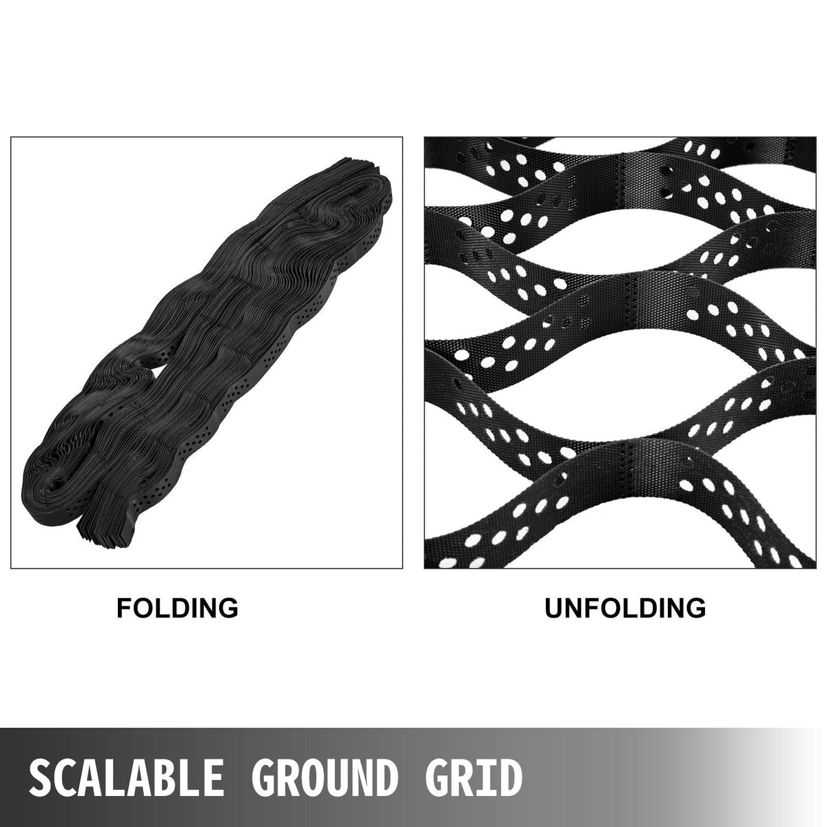Geo Grid Ground Grid 9x17 ft, Geo Cell Grid 2 Inch Thick, Gravel Grid HDPE Material, Ground Stabilization Grid 1885 LBS Per Sq, Tensile Strength Gravel Ground Grid for Slope Driveways, Garden