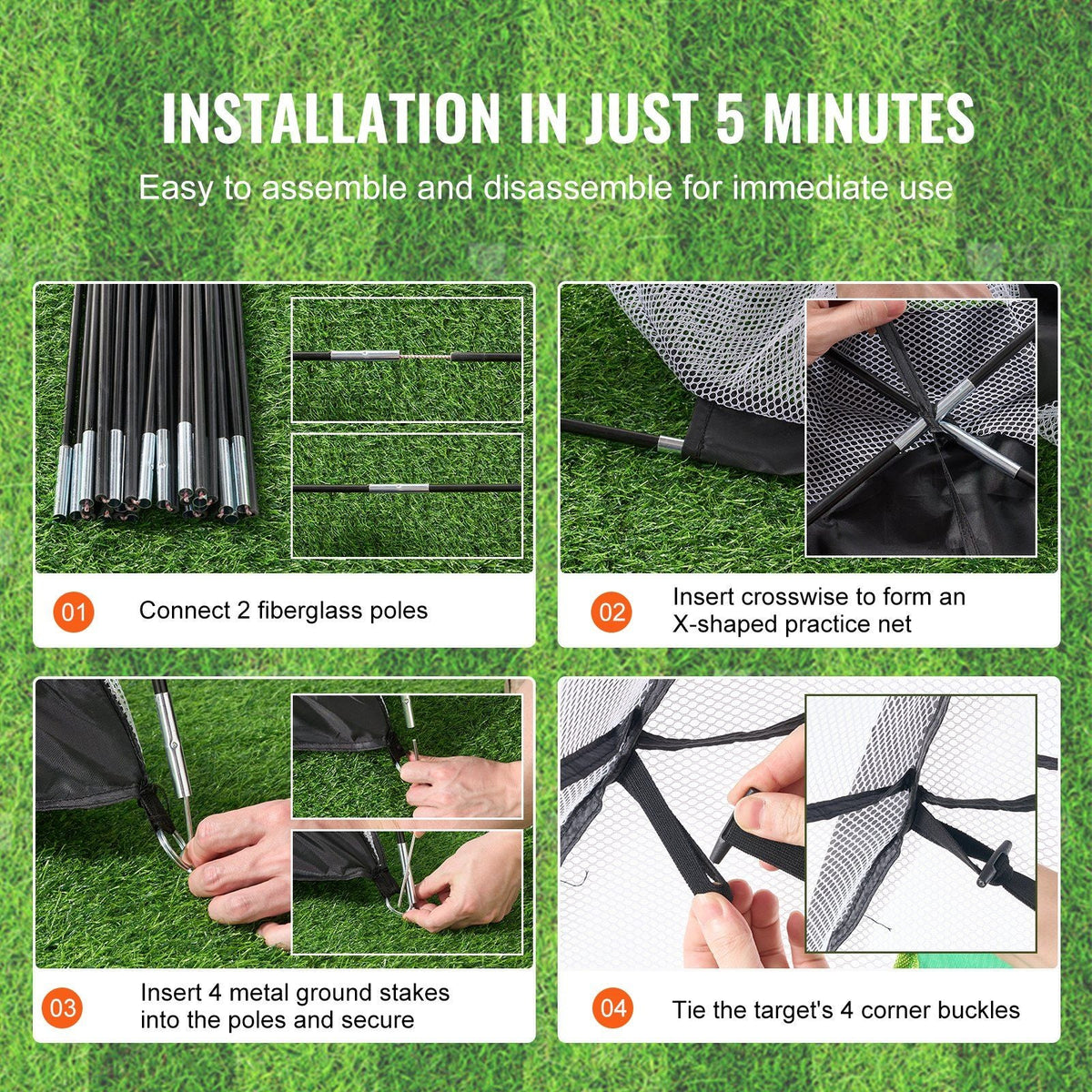 Golf Net, 10x7ft All in 1 Practice Net, Indoor Outdoor Home Golf Swing Training, Golf Hitting Aid Net with Target/Turf Mats/Balls/Tee/Golf Club/Bag, for Backyard Driving Chipping, Gift for Men