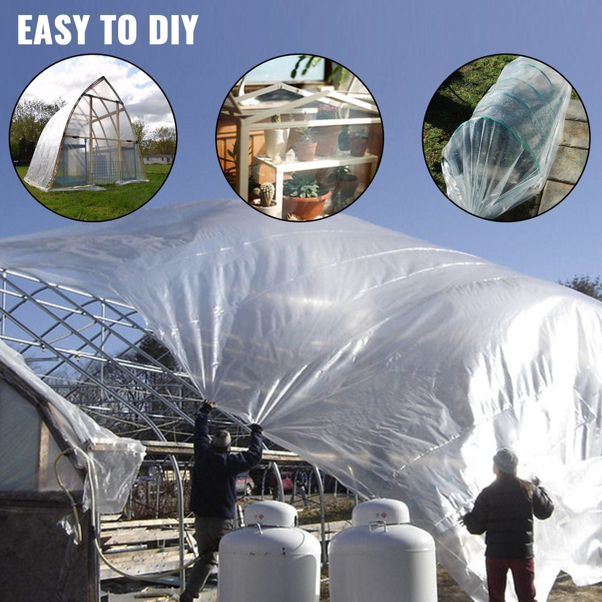 Greenhouse Film 25 x 40 ft, Greenhouse Polyethylene Film 6 Mil Thickness, Greenhouse Plastic Greenhouse Clear Plastic Film UV Resistant, Polyethylene Film Keep Warming, Superior Strength