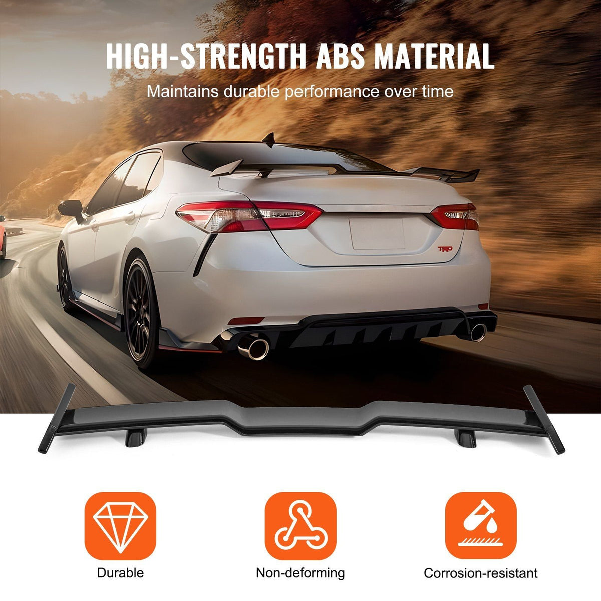 GT Wing Car Spoiler, 57.9 inch Spoiler, Compatible with 2018-2023 Camry, High Strength ABS Material, Baking Paint, Car Rear Spoiler Wing, Racing Spoilers for Cars, Glossy Black