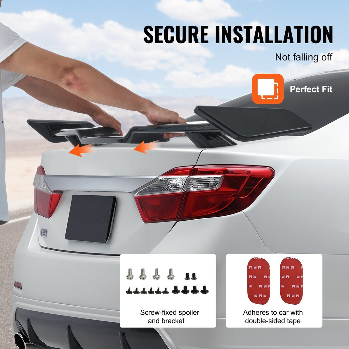 GT Wing Car Spoiler, 57.9 inch Spoiler, Compatible with 2018-2023 Camry, High Strength ABS Material, Baking Paint, Car Rear Spoiler Wing, Racing Spoilers for Cars, Glossy Black