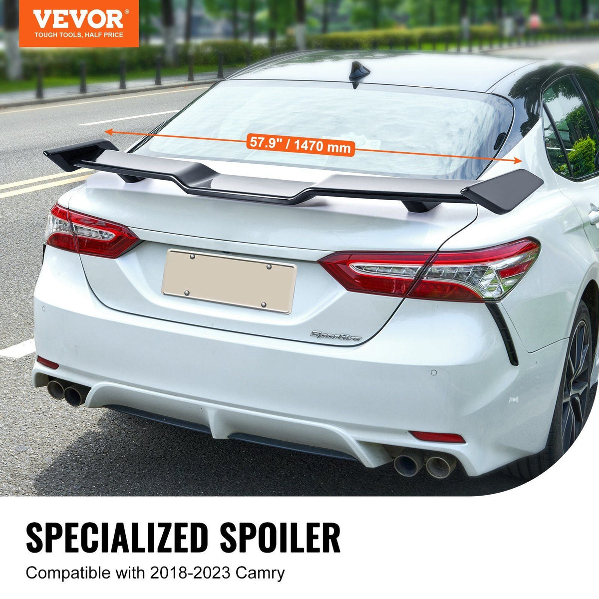 GT Wing Car Spoiler, 57.9 inch Spoiler, Compatible with 2018-2023 Camry, High Strength ABS Material, Baking Paint, Car Rear Spoiler Wing, Racing Spoilers for Cars, Glossy Black