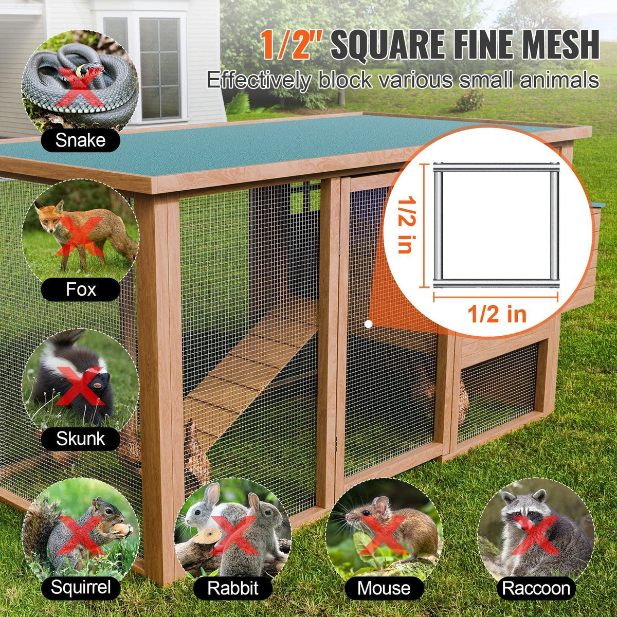 Hardware Cloth, 1/2 inch 36in x 50 ft 19 Gauge, Hot Dipped Galvanized Wire Mesh Roll, Chicken Wire Fencing, Wire Mesh for Rabbit Cages, Garden, Small Rodents