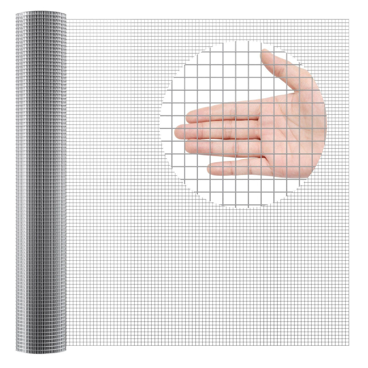 Hardware Cloth, 1/2 inch 48in x 50 ft 19 Gauge, Hot Dipped Galvanized Wire Mesh Roll, Chicken Wire Fencing, Wire Mesh for Rabbit Cages, Garden, Small Rodents