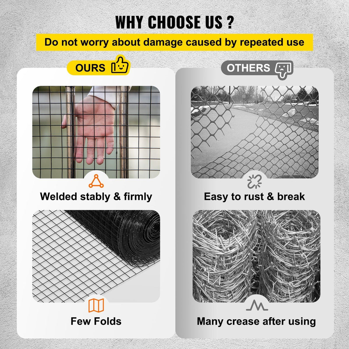 Hardware Cloth, 48" x 50' & 1"x1" Mesh Size, Galvanized Steel Vinyl Coated 16 Gauge Chicken Wire Fencing w/A Cutting Plier & A Pair of Fabric Gloves, for Garden Fencing & Pet Enclosures, Black