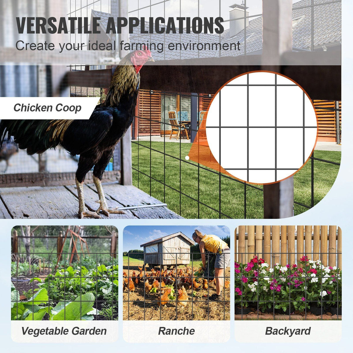 Hardware Cloth, 48'' x 50' Galvanized Wire Mesh Roll, 16 Gauge Chicken Wire Fence Roll, Vinyl Coating Metal Wire Mesh for Chicken Coop Barrier, Rabbit Snake Fences, Poultry Enclosures