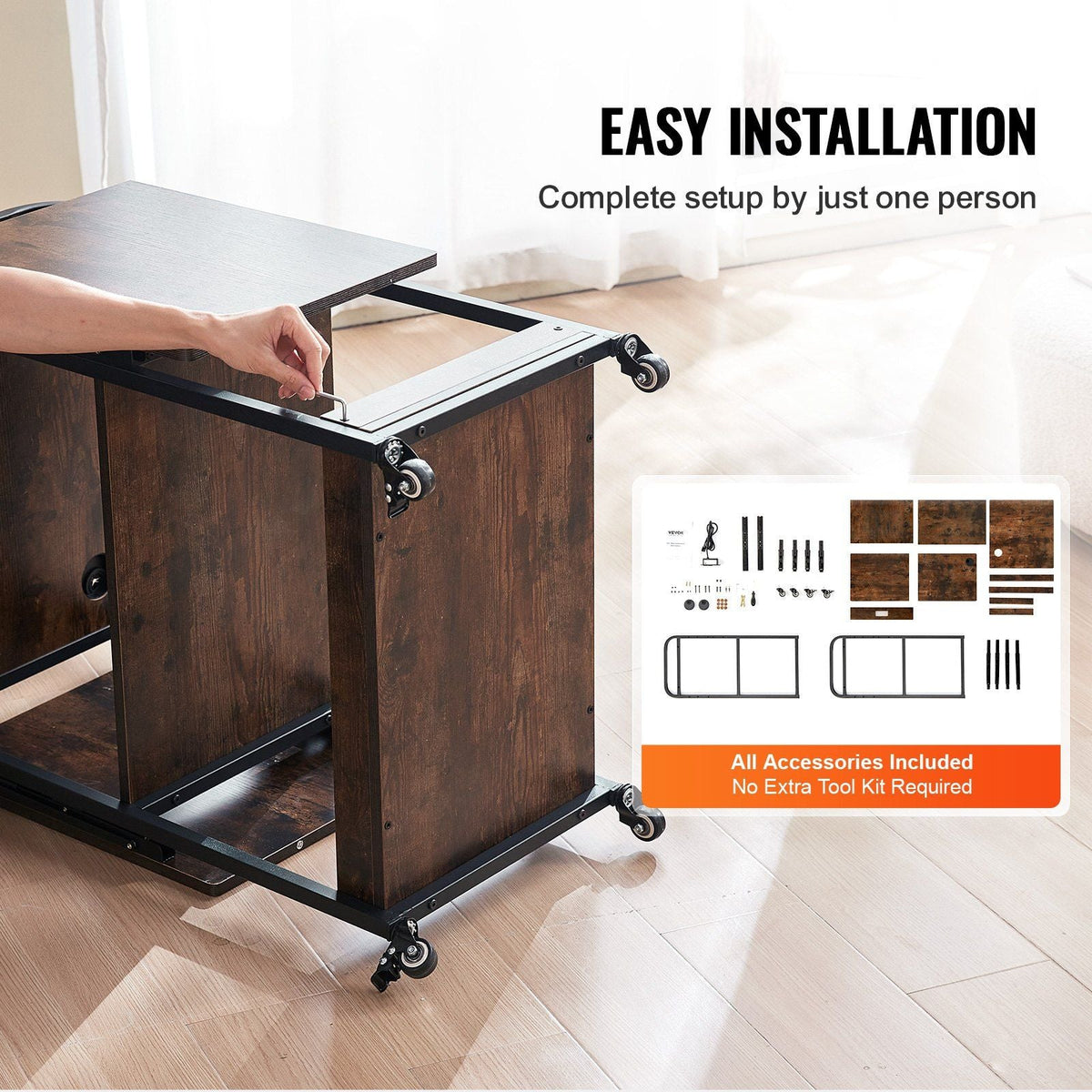 Heat Press Table with Charging Station 3 Tier Movable Heat Press Stand